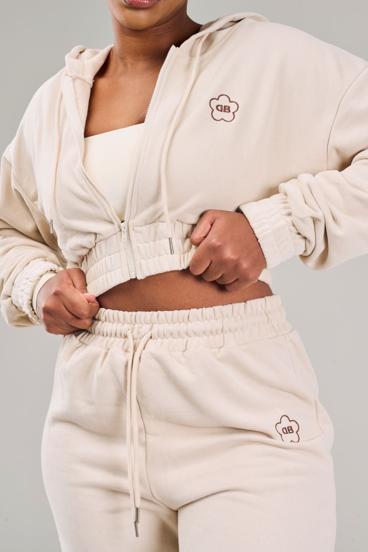 Beige Cropped Jacket