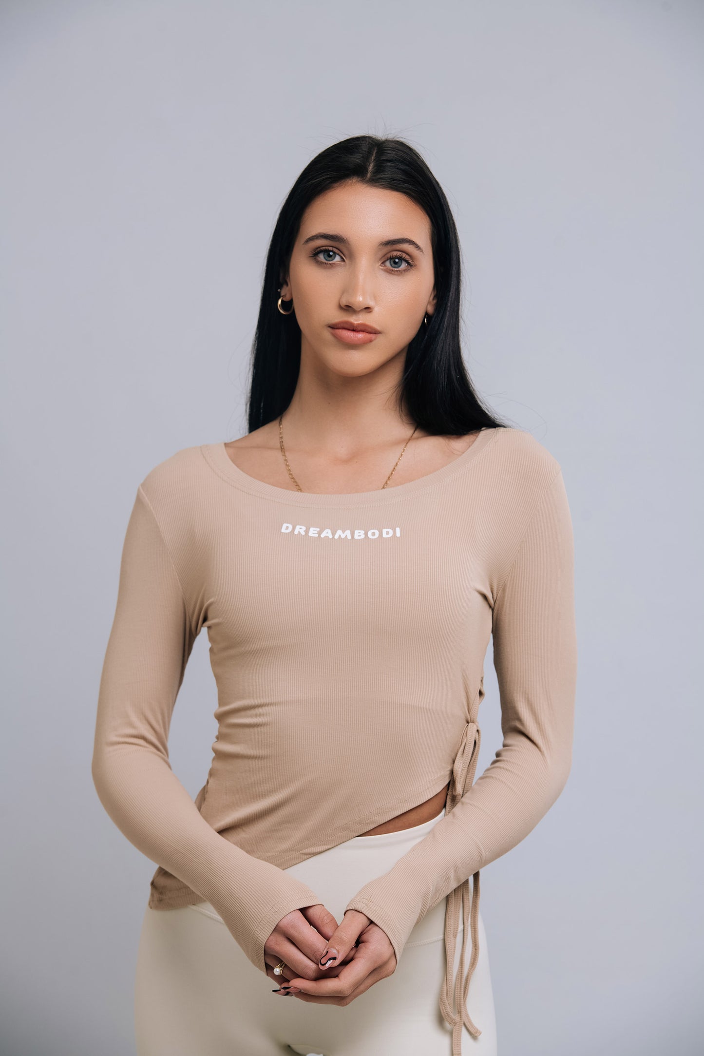 Nude Asymmetrical Top
