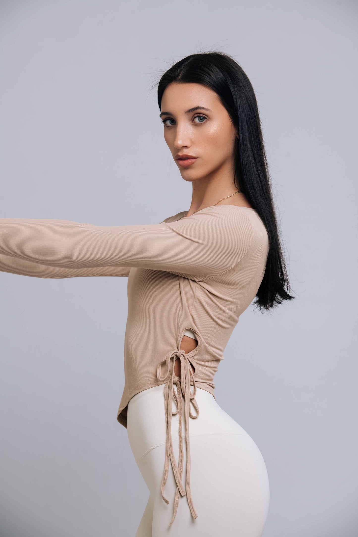 Nude Asymmetrical Top